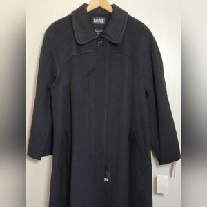 Kasper Womens Longline Black Wool Coat